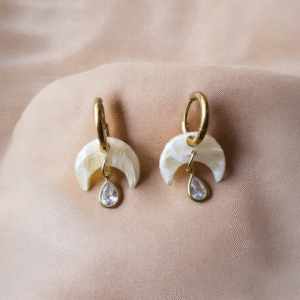 Pendientes Nayade marmolado blanco